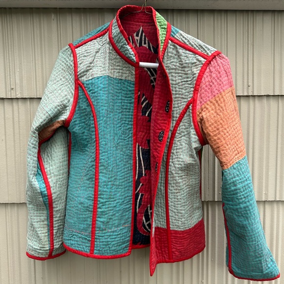 Vintage Cotton Kantha Quilted Blazer - Picture 5 of 6